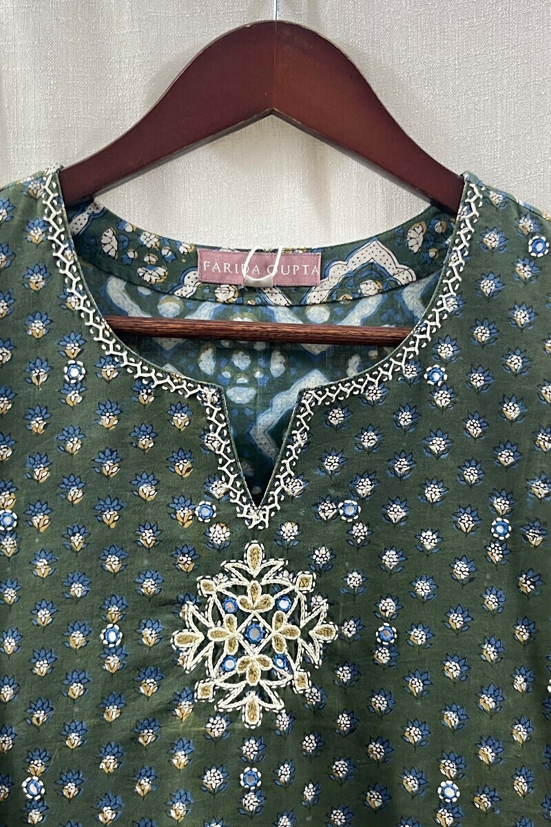 Bagru Hand Block-Printed Straight Cotton Kurta