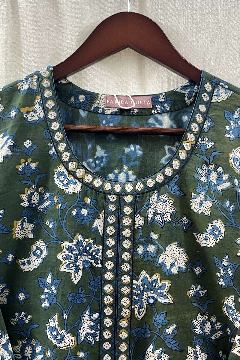 Bagru Hand Block-Printed Straight Cotton Kurta