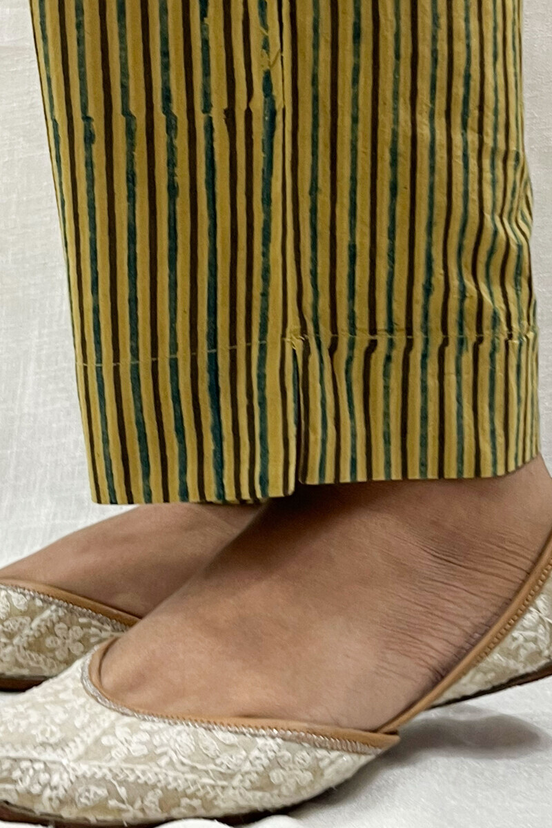 Ajrak Hand Block-Printed Cotton Narrow Pants