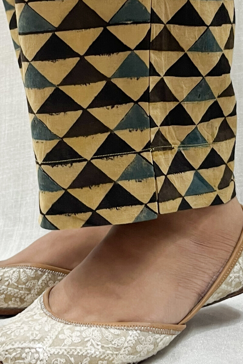Ajrak Hand Block-Printed Cotton Narrow Pants
