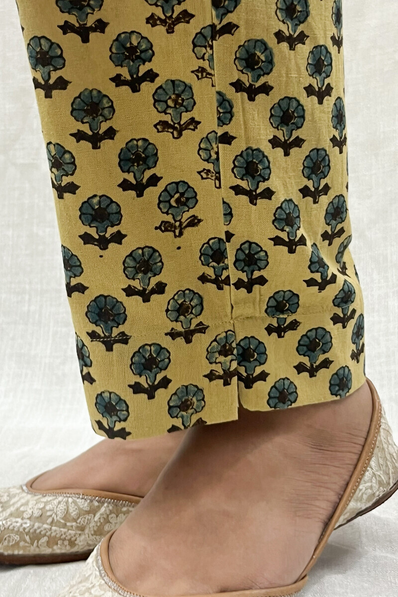 Ajrak Hand Block-Printed Cotton Narrow Pants