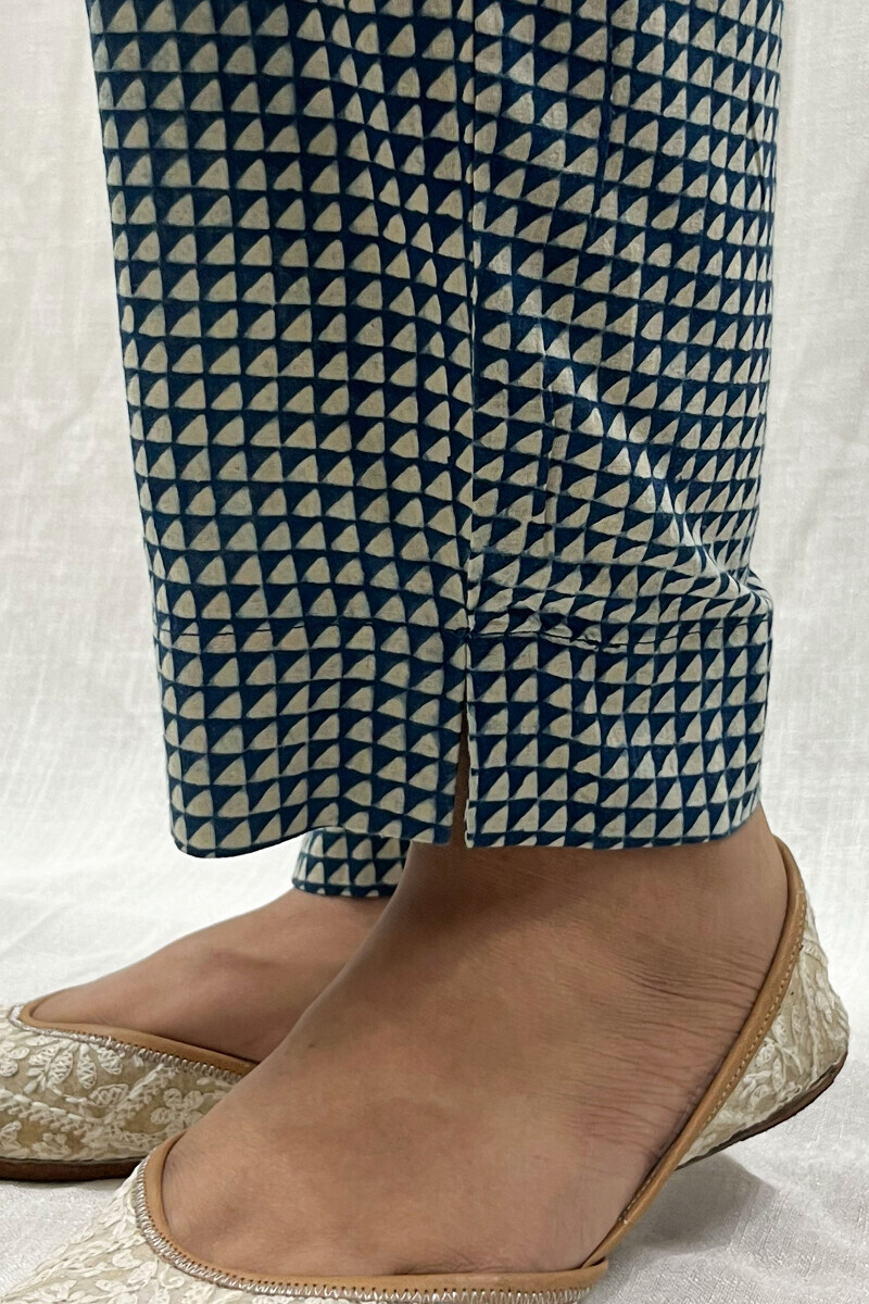 Ajrak Hand Block-Printed Cotton Narrow Pants