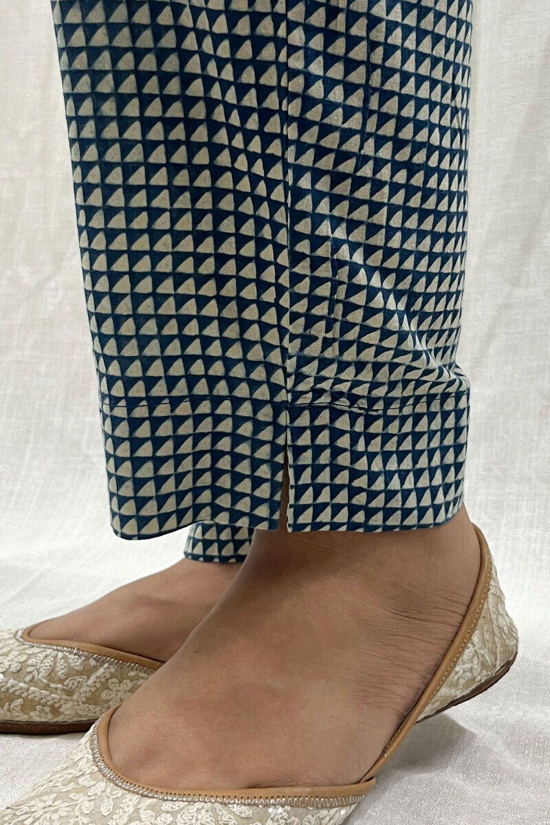 Ajrak Hand Block-Printed Cotton Narrow Pants