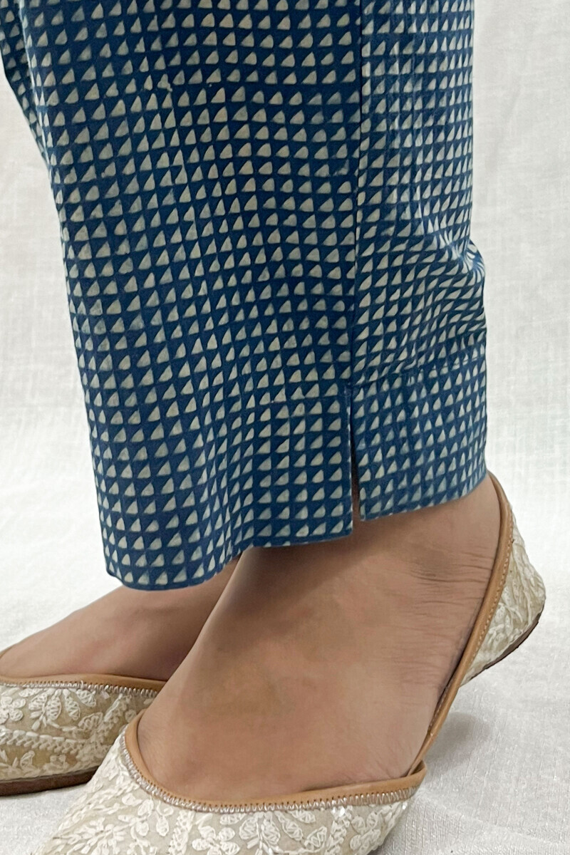 Ajrak Hand Block-Printed Cotton Narrow Pants