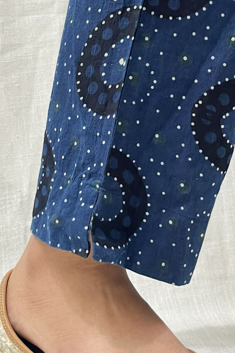 Ajrak Hand Block-Printed Cotton Narrow Pants