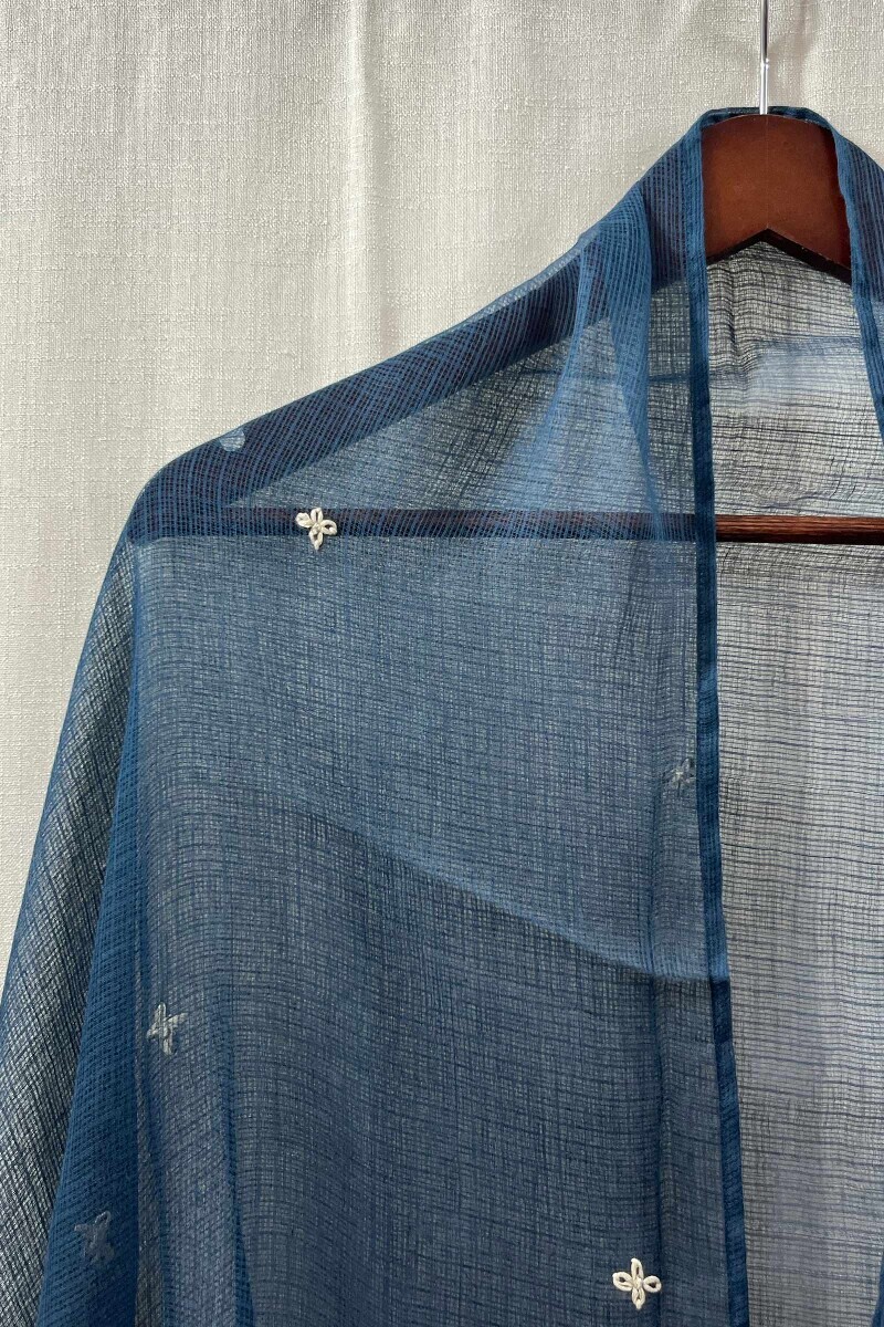 Blue Handcrafted Kota Dupatta