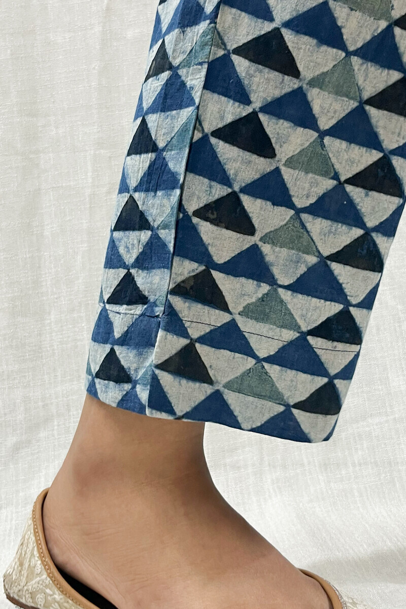 Ajrak Hand Block-Printed Cotton Narrow Pants