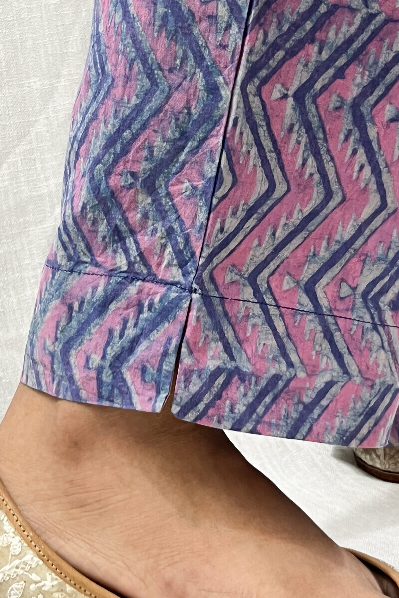 Akola Hand Block-Printed Cotton Narrow Pants