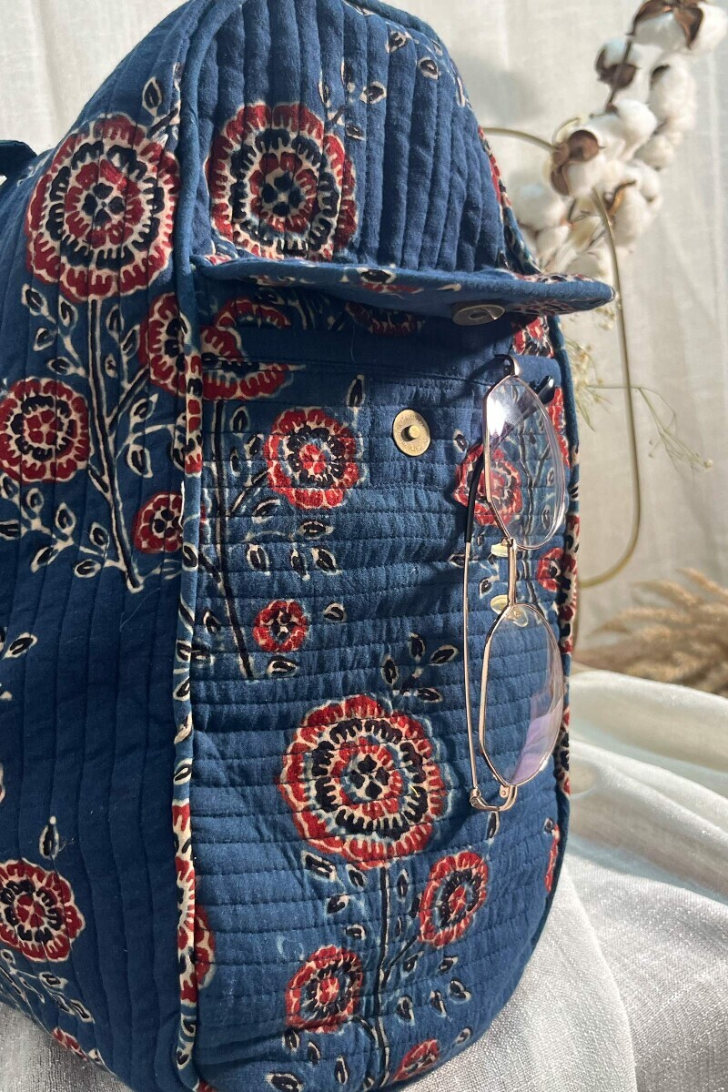 Ajrak Hand Block-Printed Cotton Duffel Bag