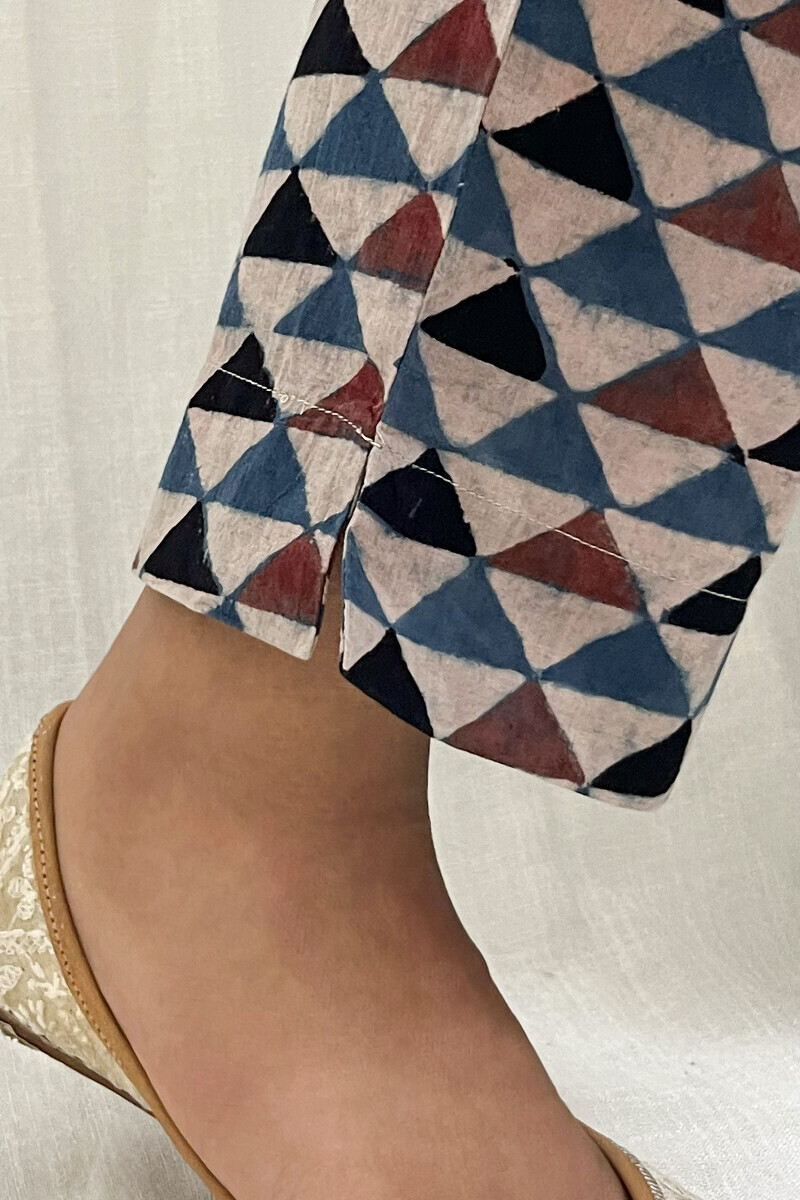 Ajrak Hand Block-Printed Cotton Narrow Pants