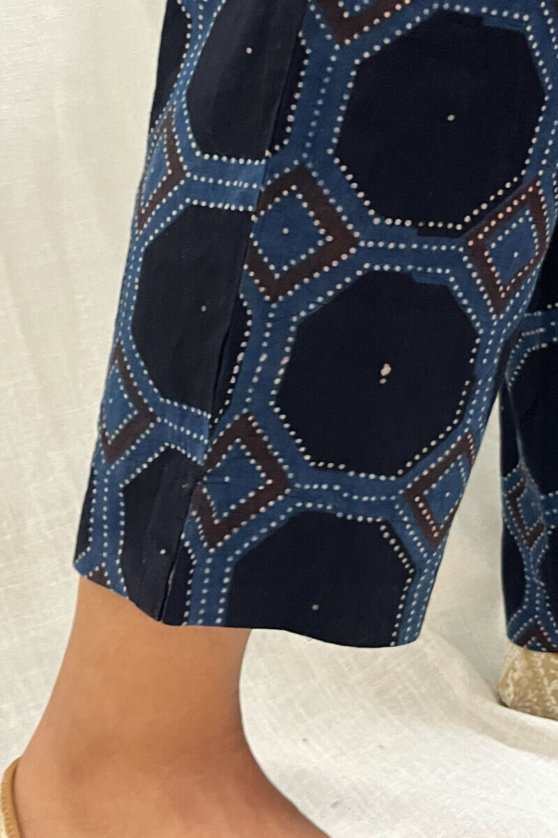 Ajrak Hand Block-Printed Cotton Narrow Pants