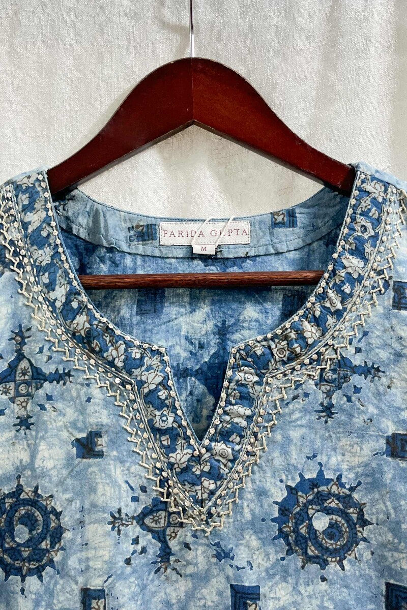 Akola Hand Block-Printed Straight Cotton Kurta