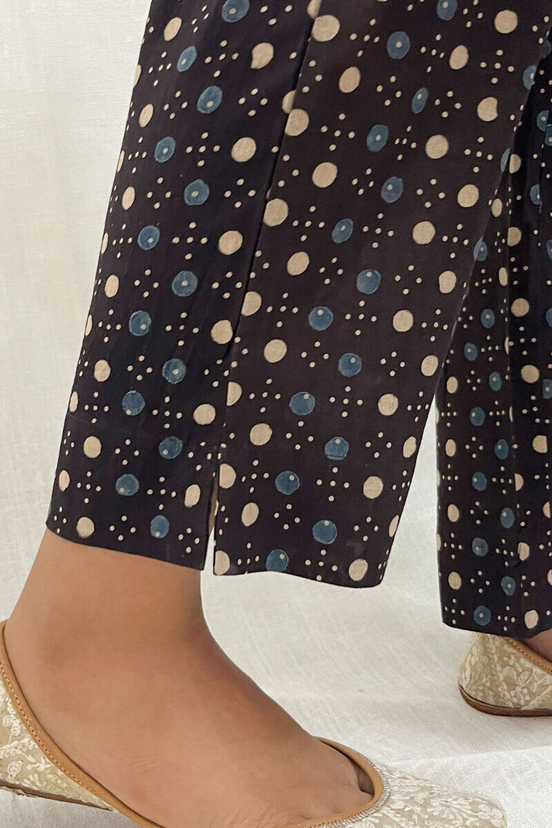 Ajrak Hand Block-Printed Cotton Narrow Pants