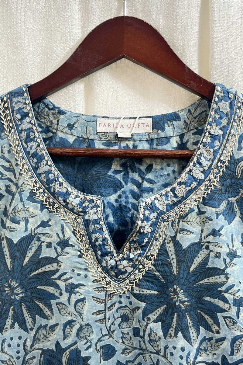Akola Hand Block-Printed Straight Cotton Kurta