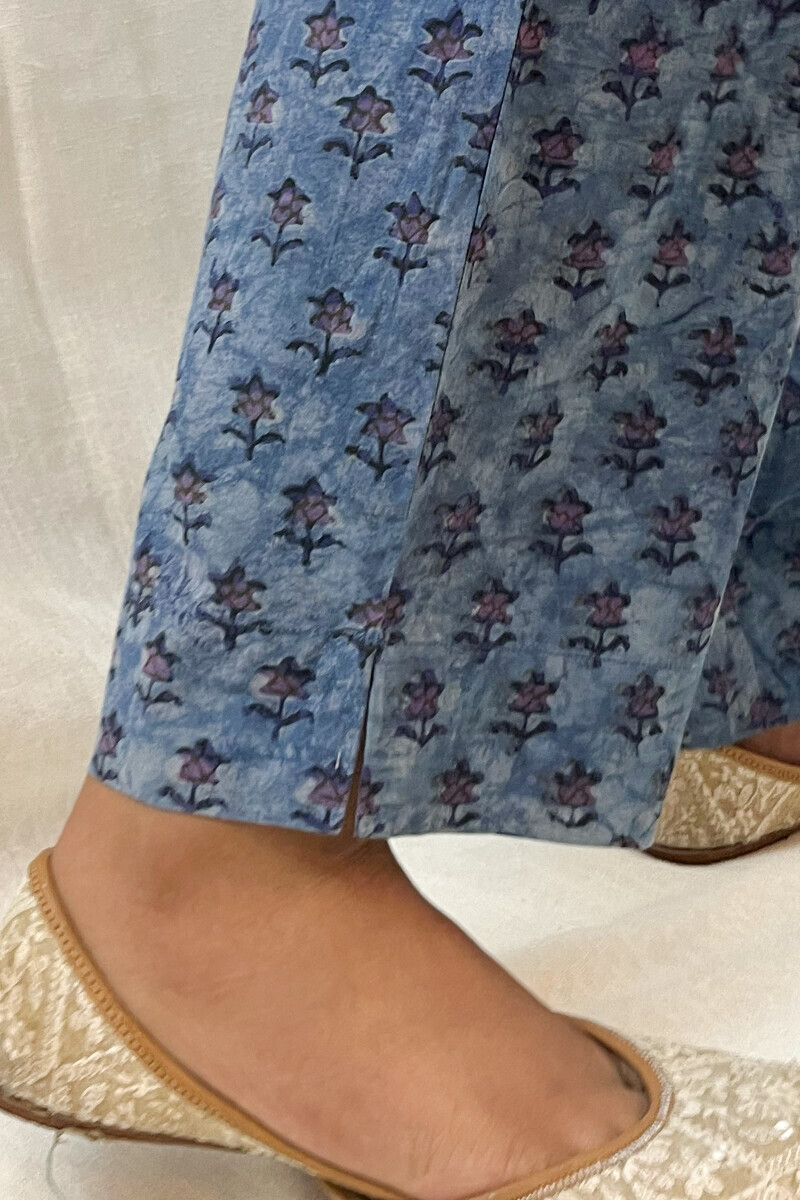 Akola Hand Block-Printed Cotton Narrow Pants