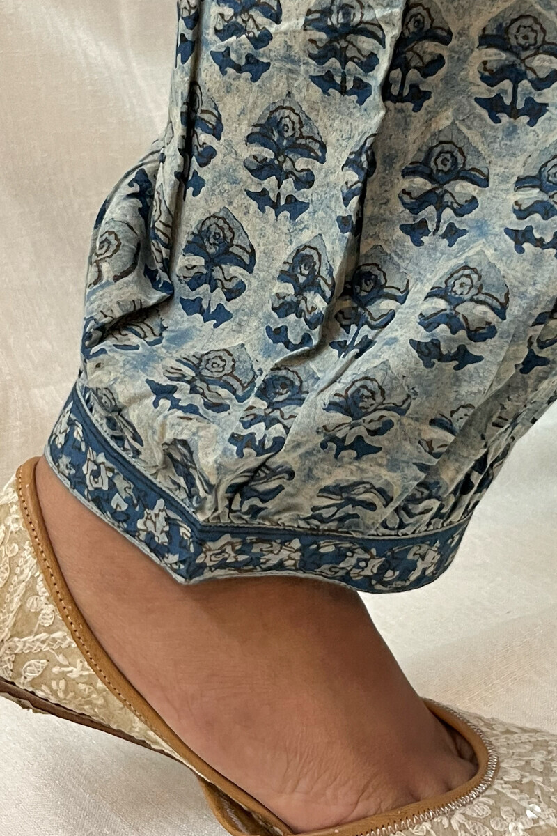 Akola Hand Block-Printed Cotton Izhaar Pants