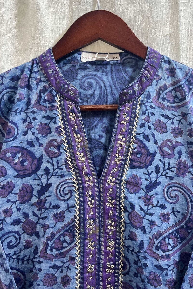 Akola Hand Block-Printed Straight Cotton Kurta