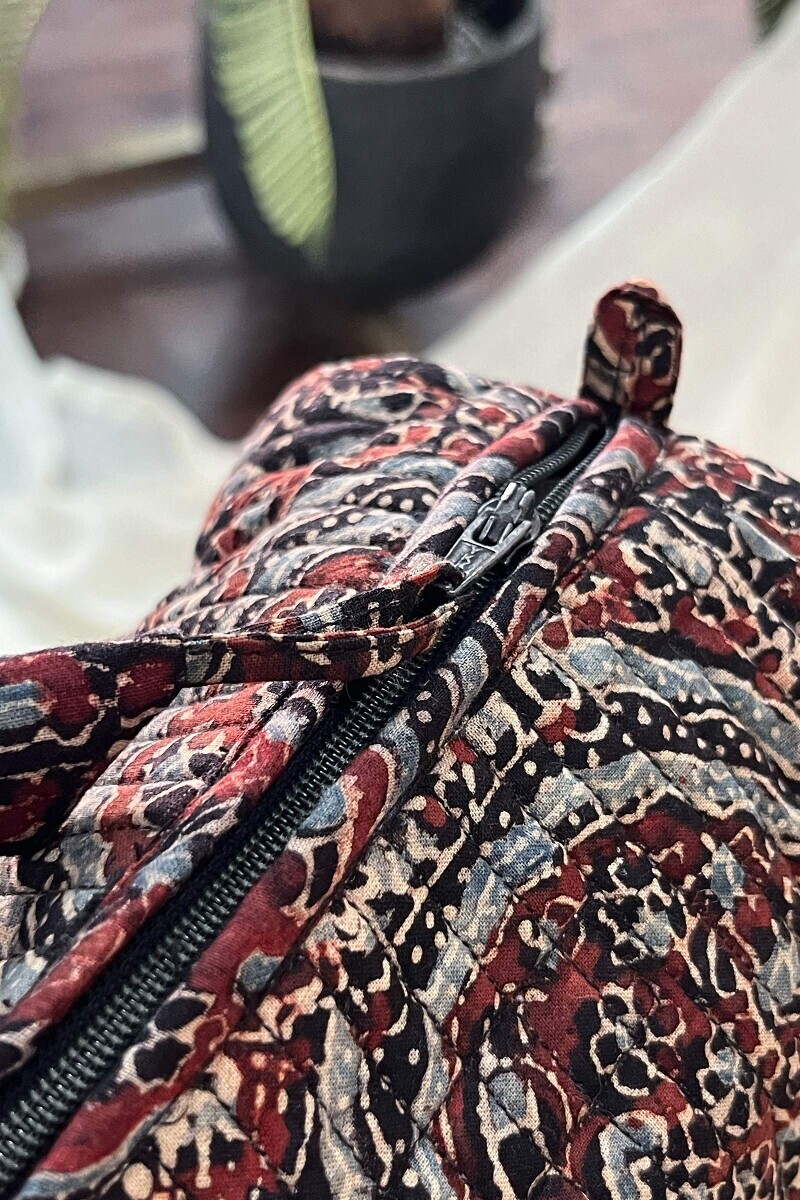Ajrak Hand Block-Printed Cotton Vanity Pouch