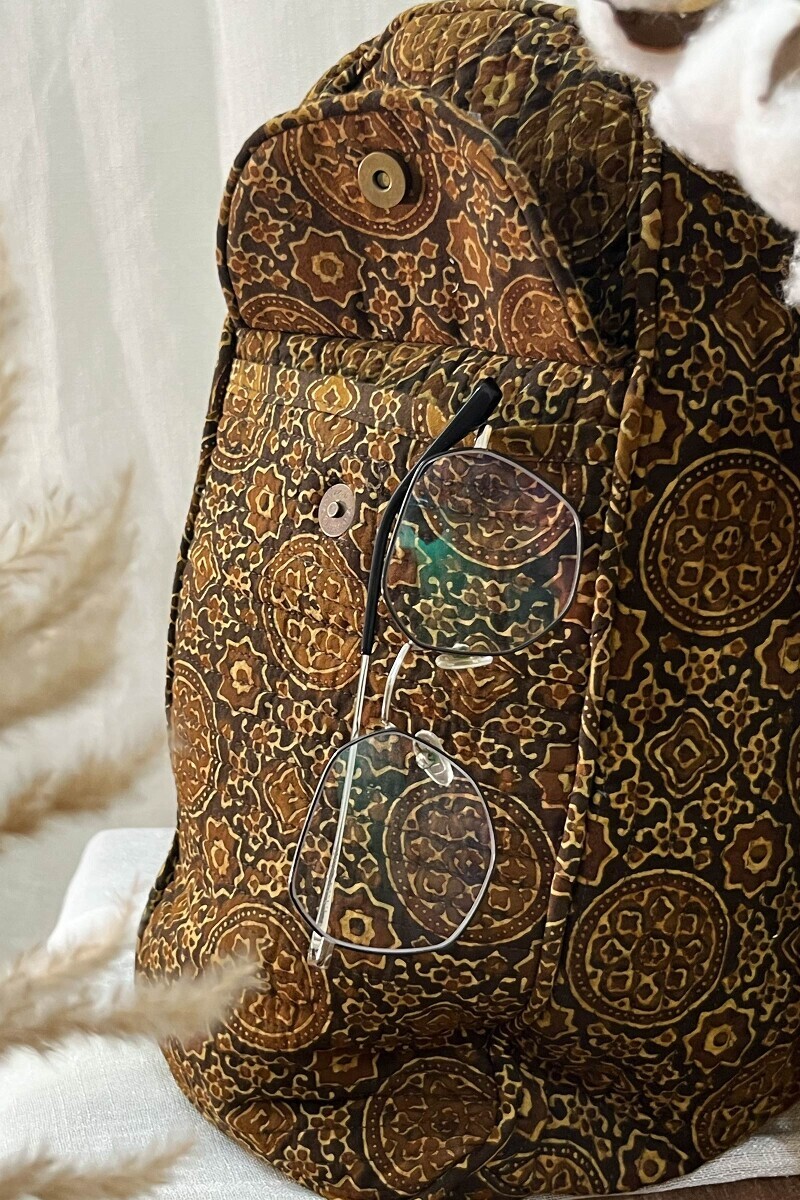 Ajrak Hand Block-Printed Cotton Duffel Bag