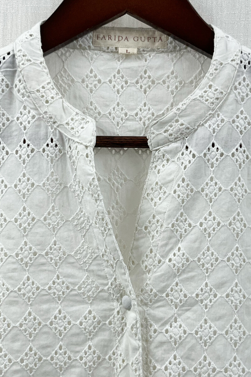 White Handcrafted Cotton Top