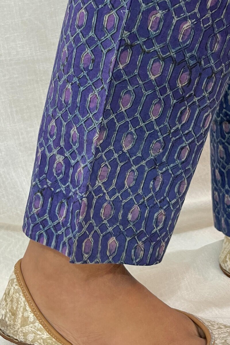 Akola Hand Block-Printed Cotton Narrow Pants