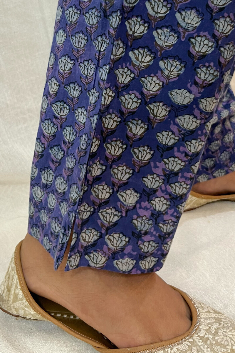 Akola Hand Block-Printed Cotton Narrow Pants