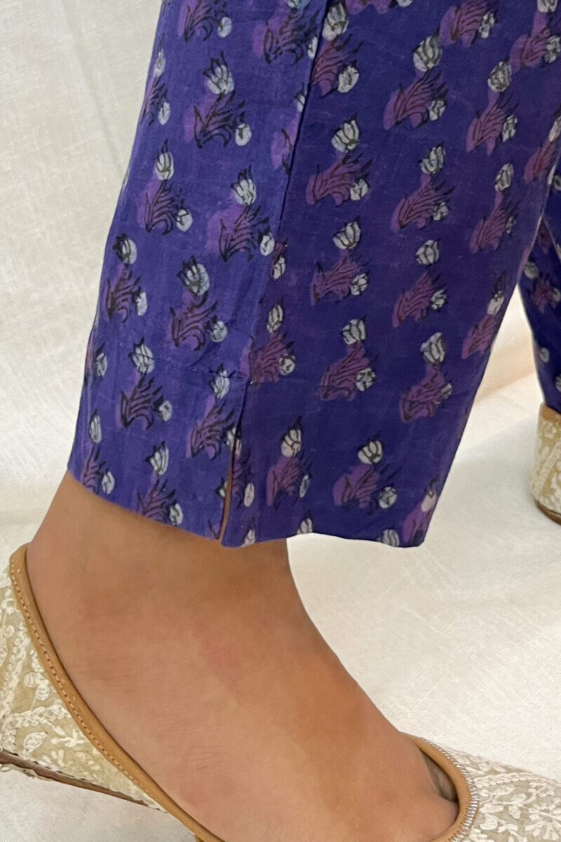 Akola Hand Block-Printed Cotton Narrow Pants