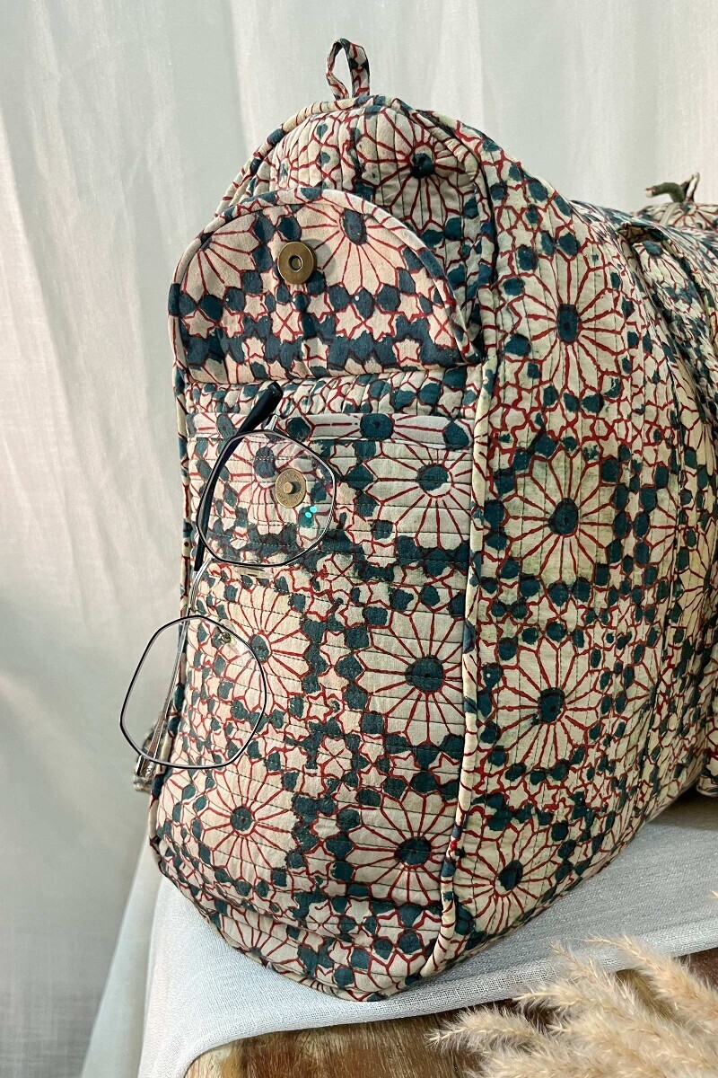 Bagru Hand Block-Printed Cotton Duffel Bag