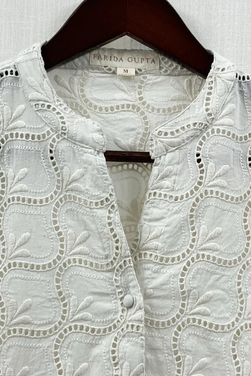 White Handcrafted Cotton Top