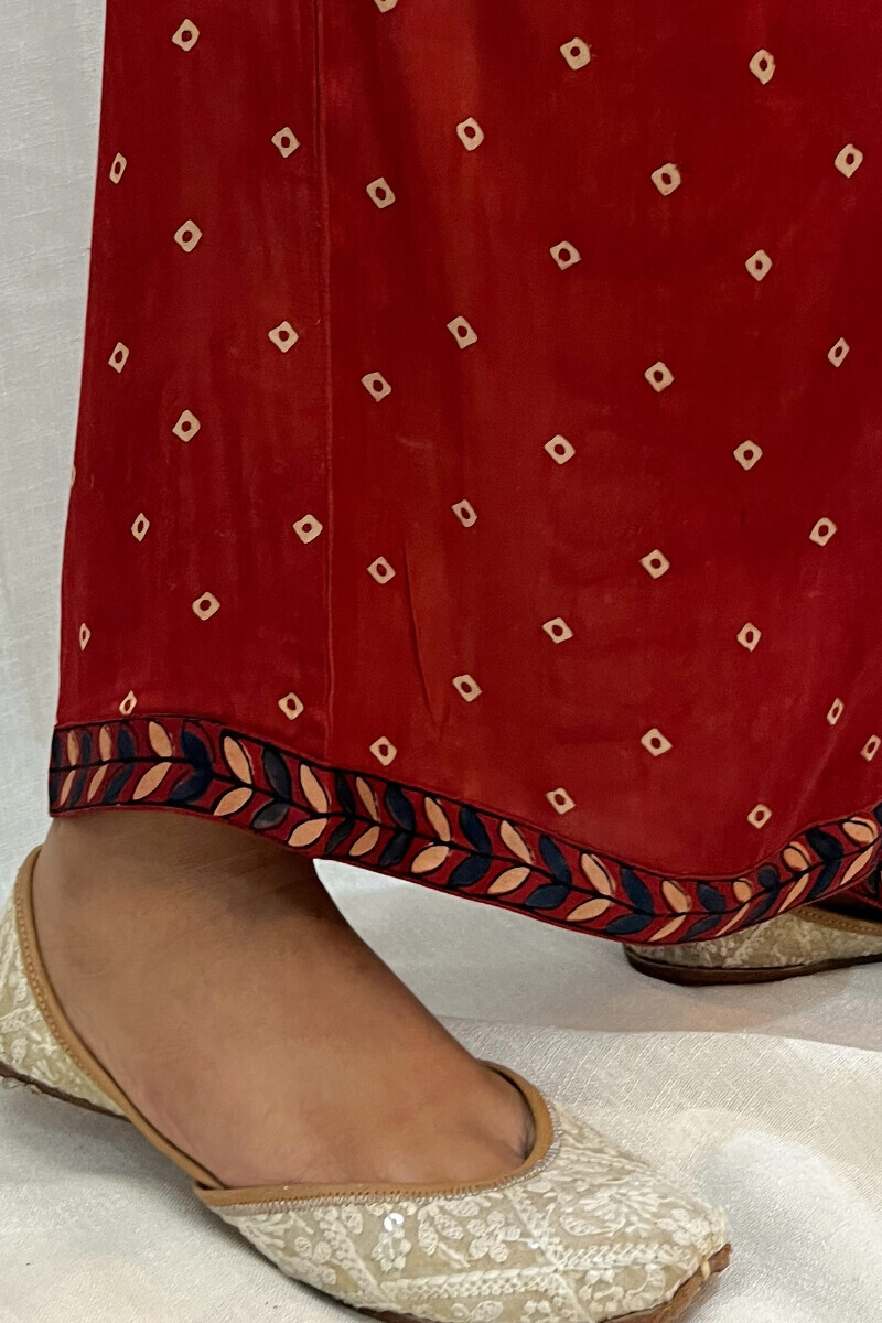 Ajrak Hand Block-Printed Modal Satin Farsi