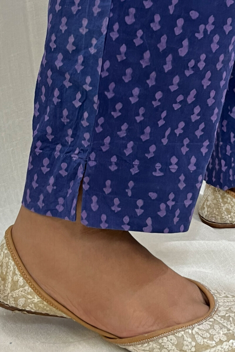 Akola Hand Block-Printed Cotton Narrow Pants