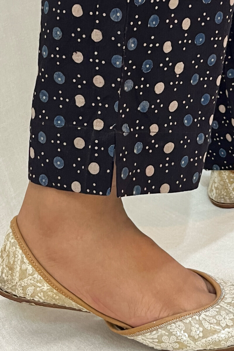 Ajrak Hand Block-Printed Cotton Narrow Pants