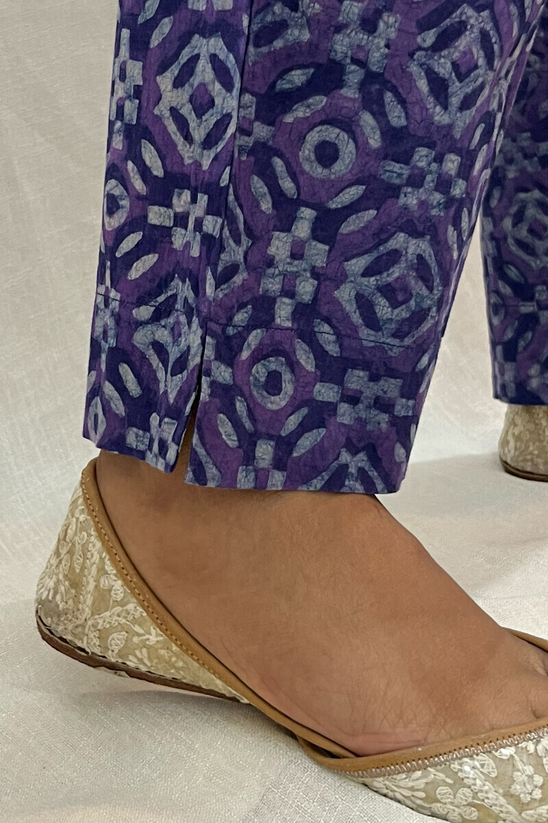 Akola Hand Block-Printed Cotton Narrow Pants