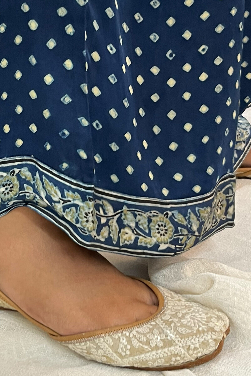 Ajrak Hand Block-Printed Modal Satin Farsi