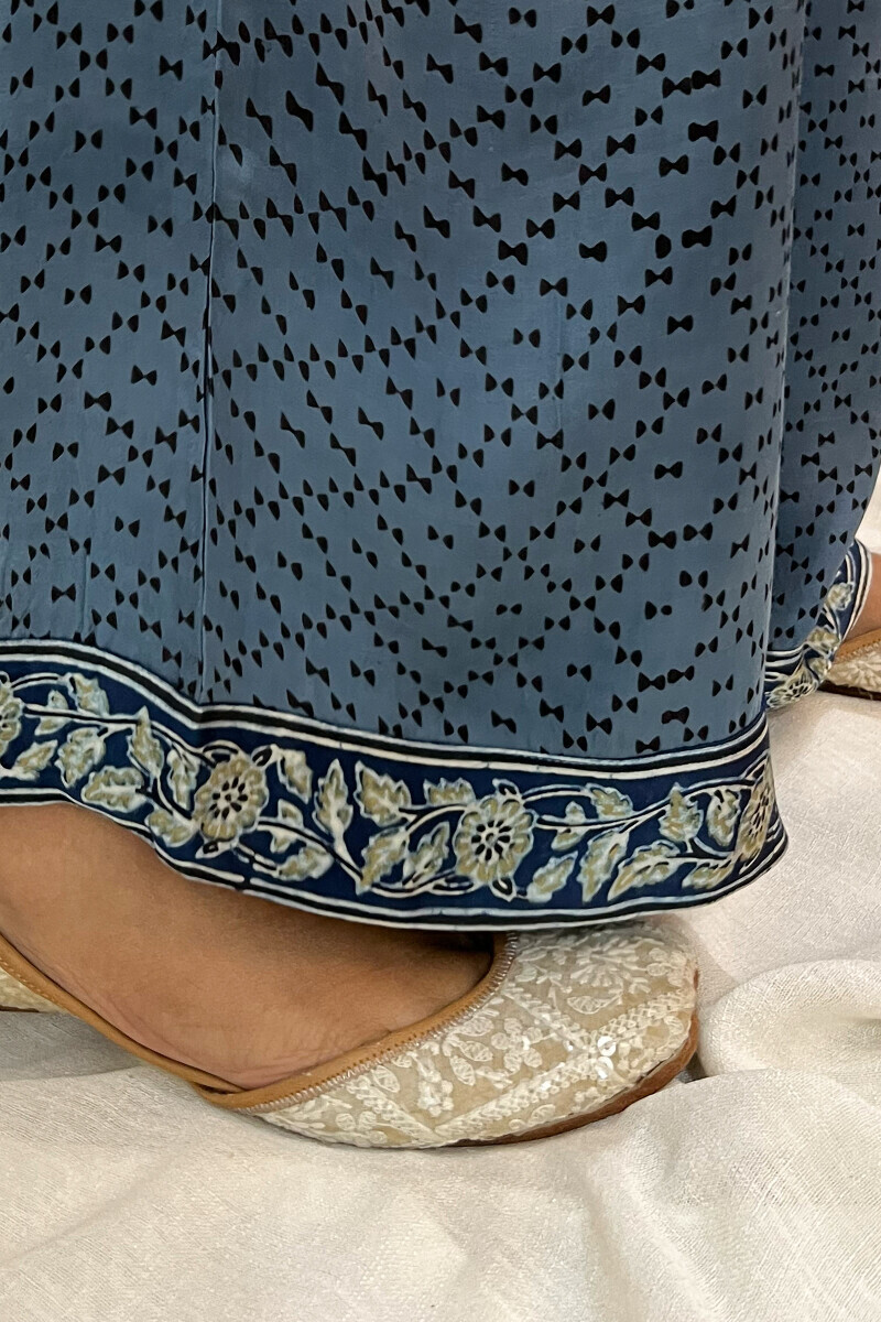 Ajrak Hand Block-Printed Modal Satin Farsi