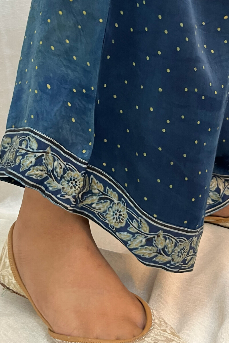 Ajrak Hand Block-Printed Modal Satin Farsi