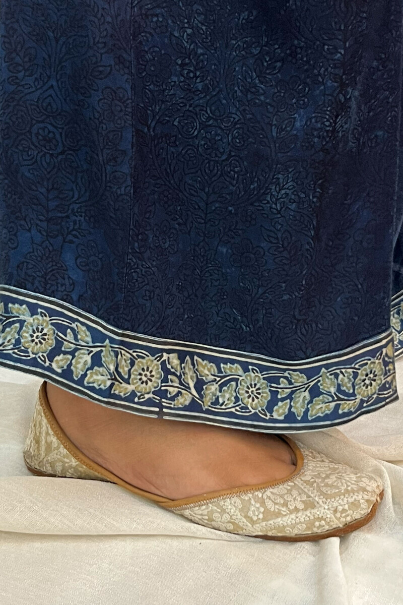 Ajrak Hand Block-Printed Modal Satin Farsi