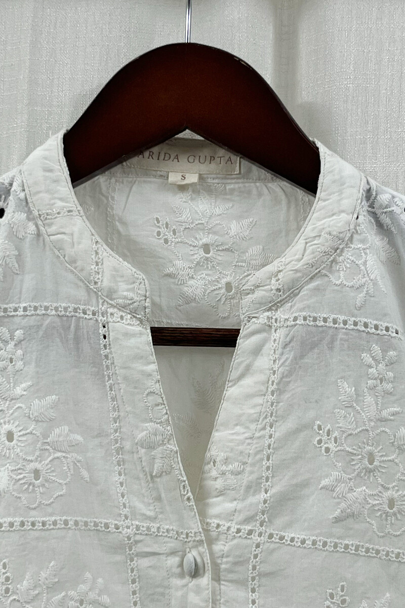 White Handcrafted Cotton Top