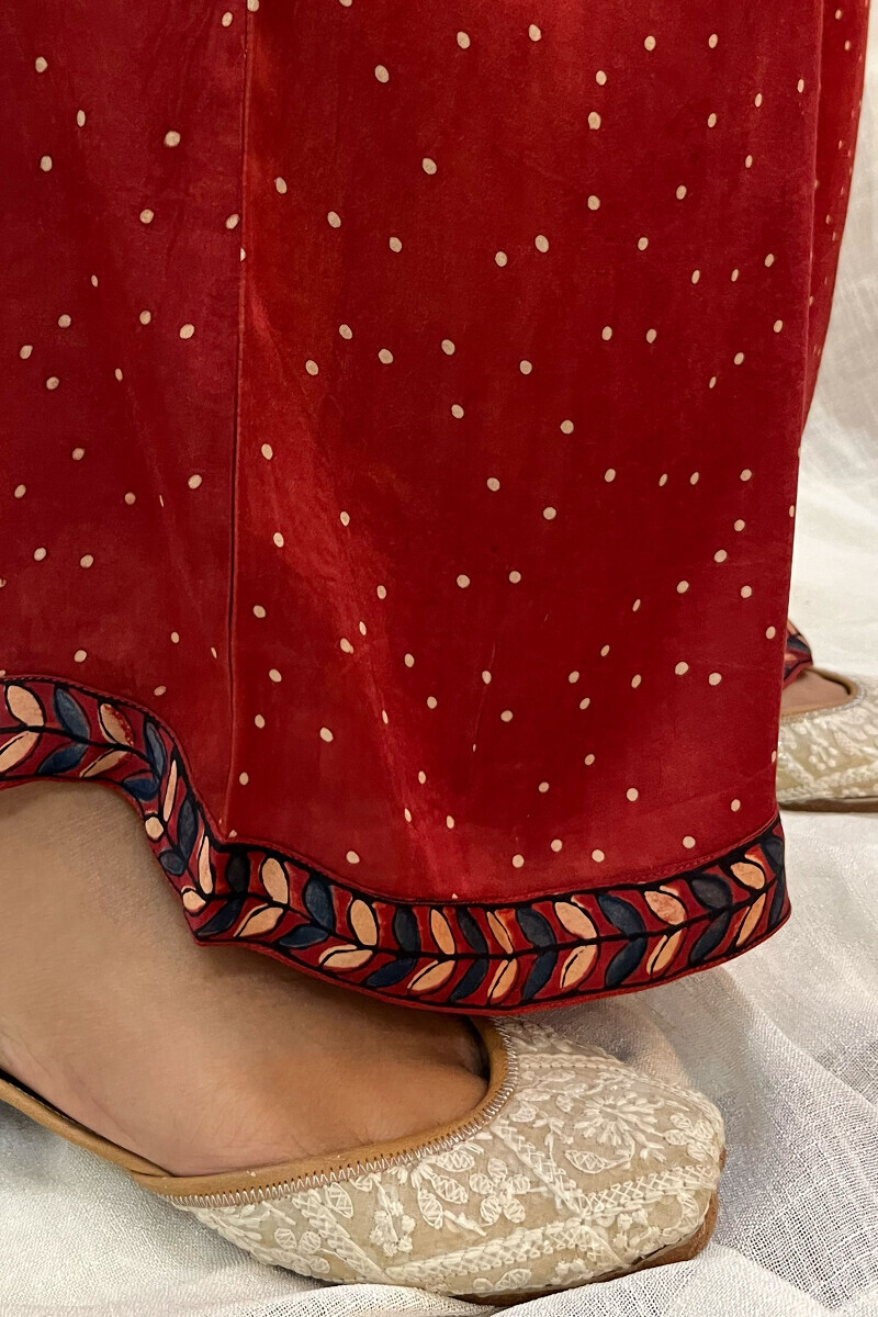 Ajrak Hand Block-Printed Modal Satin Farsi