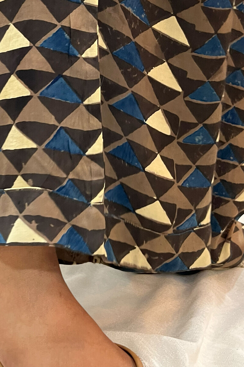 Ajrak Hand Block-Printed Modal Satin Farsi
