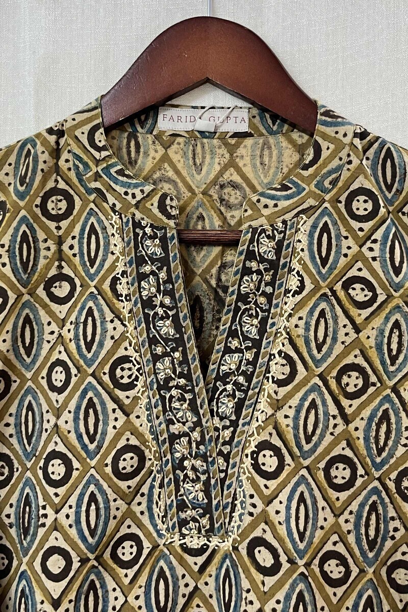 Ajrak Hand Block-Printed Cotton Top