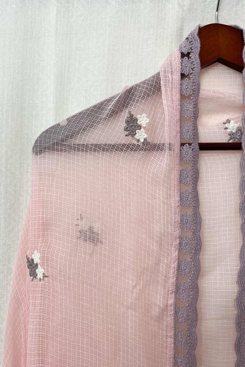 Pink Handcrafted Kota Dupatta