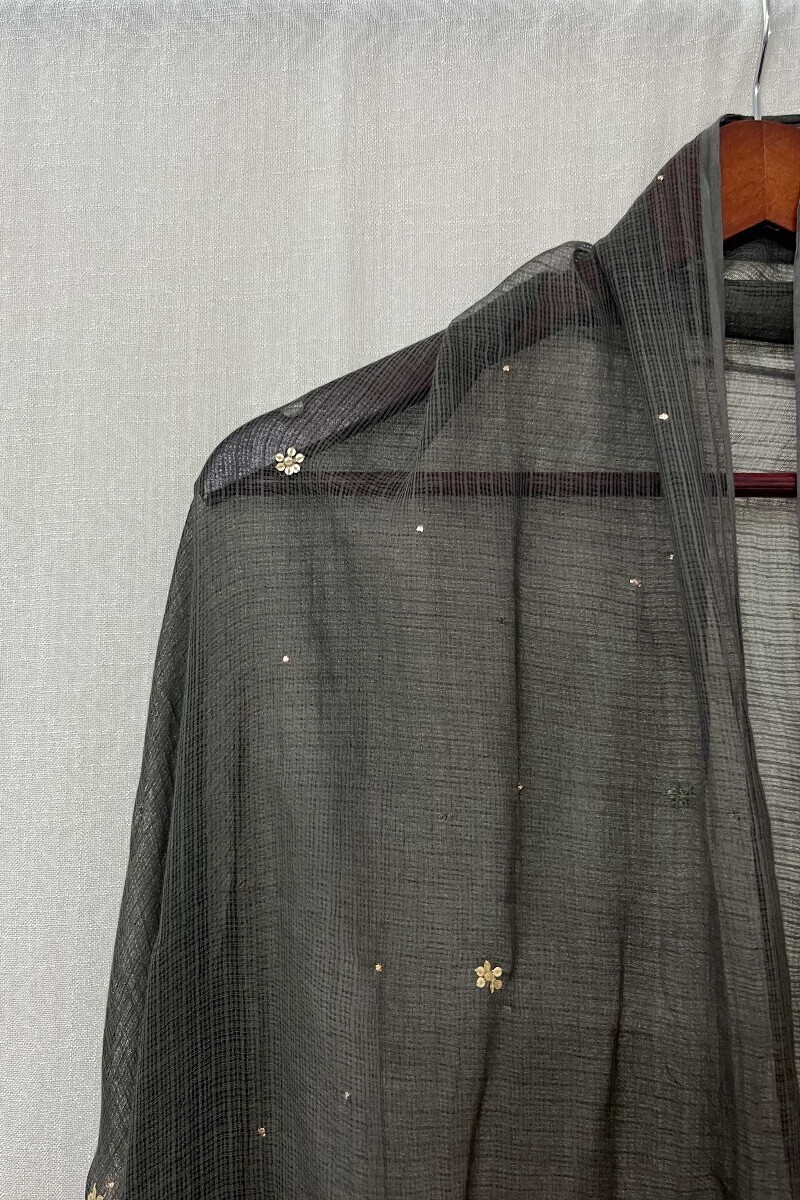 Brown Handcrafted Kota Dupatta
