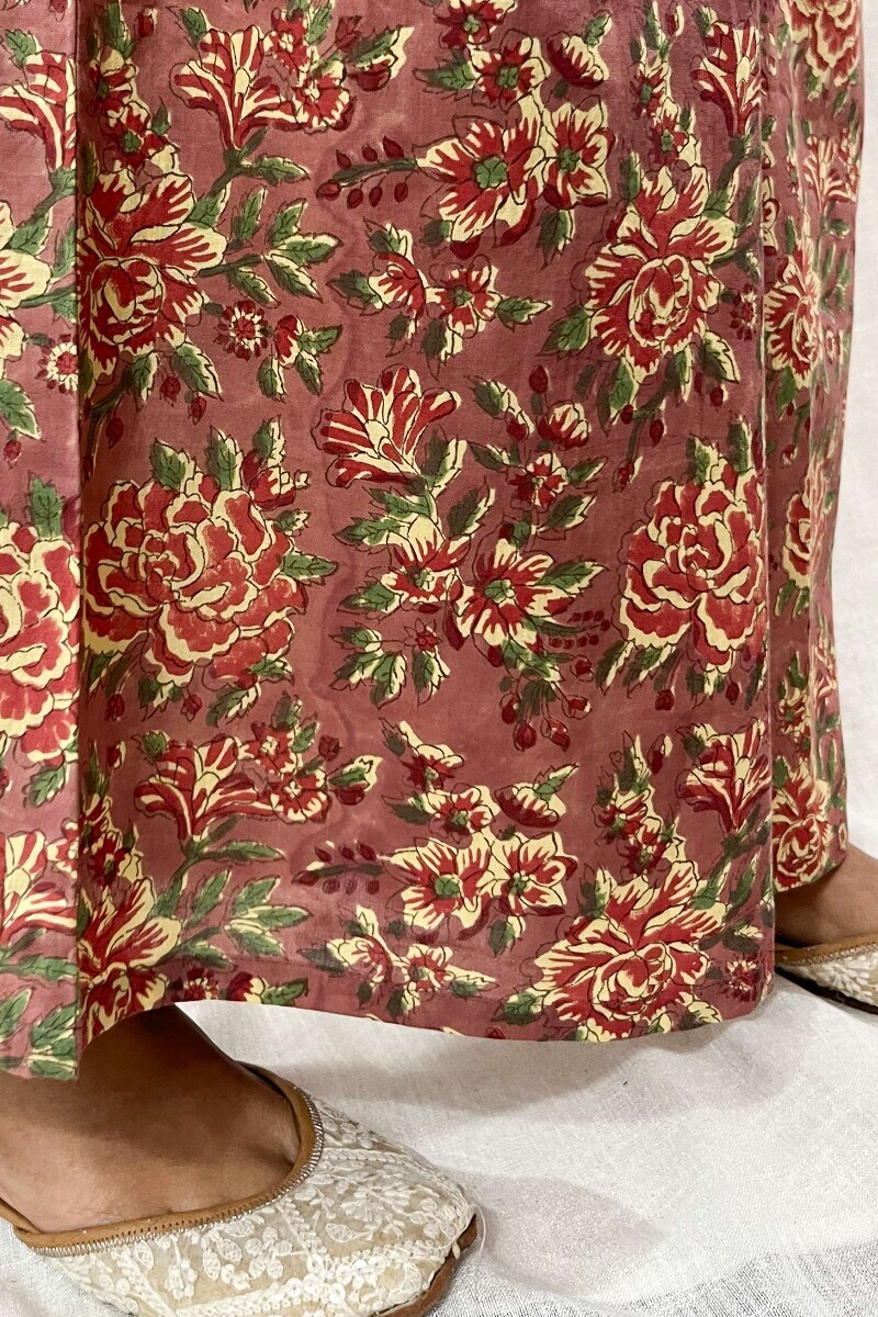 Pink Hand Printed Cotton Palazzo