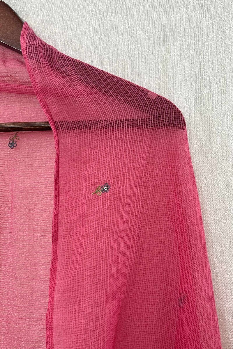 Pink Handcrafted Kota Dupatta