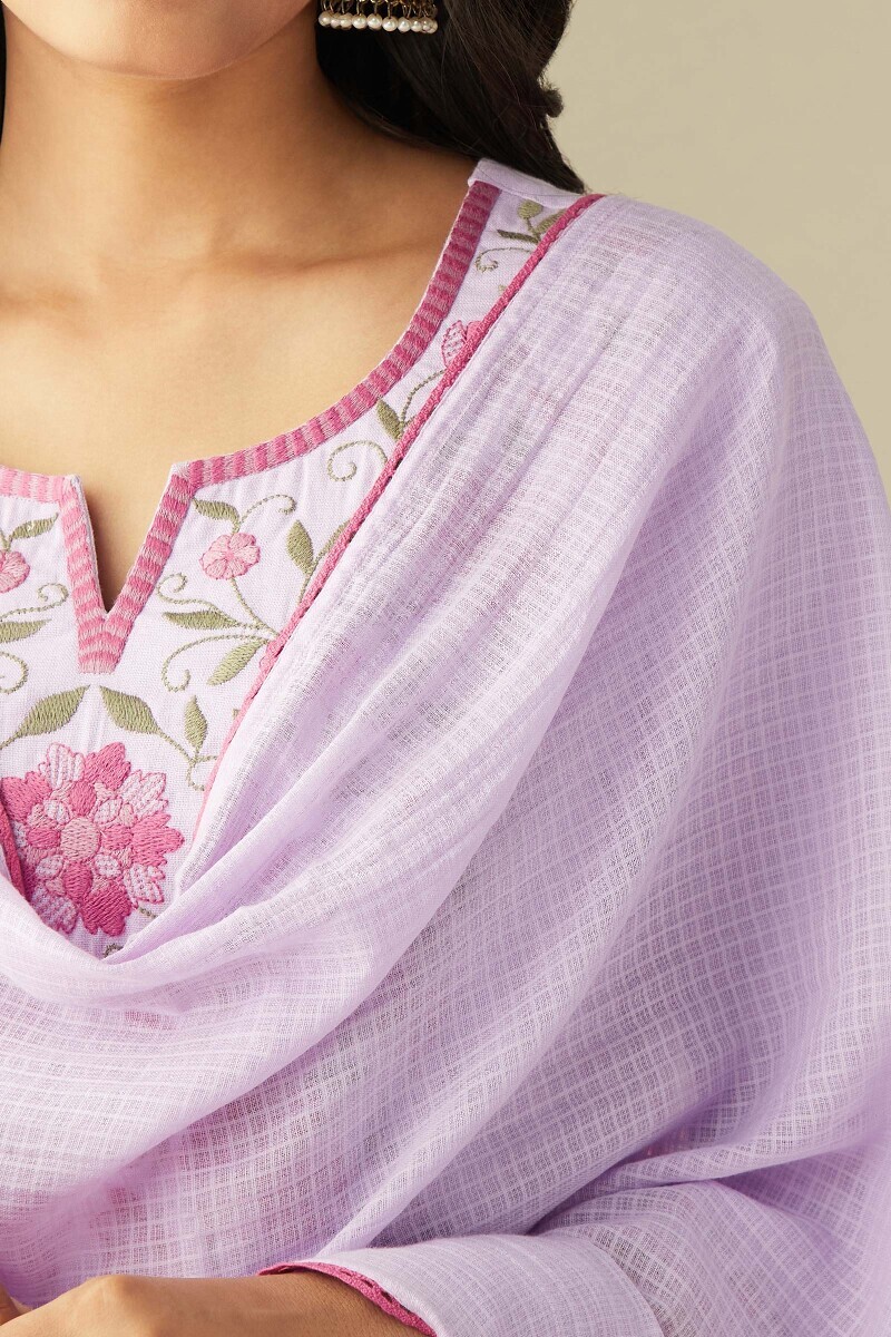 Purple Handcrafted Kota Dupatta