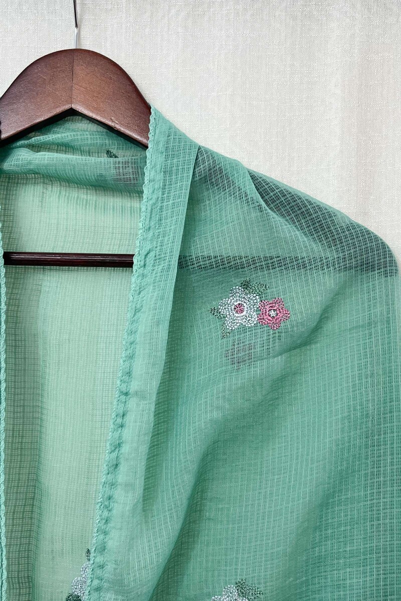 Green Handcrafted Kota Dupatta