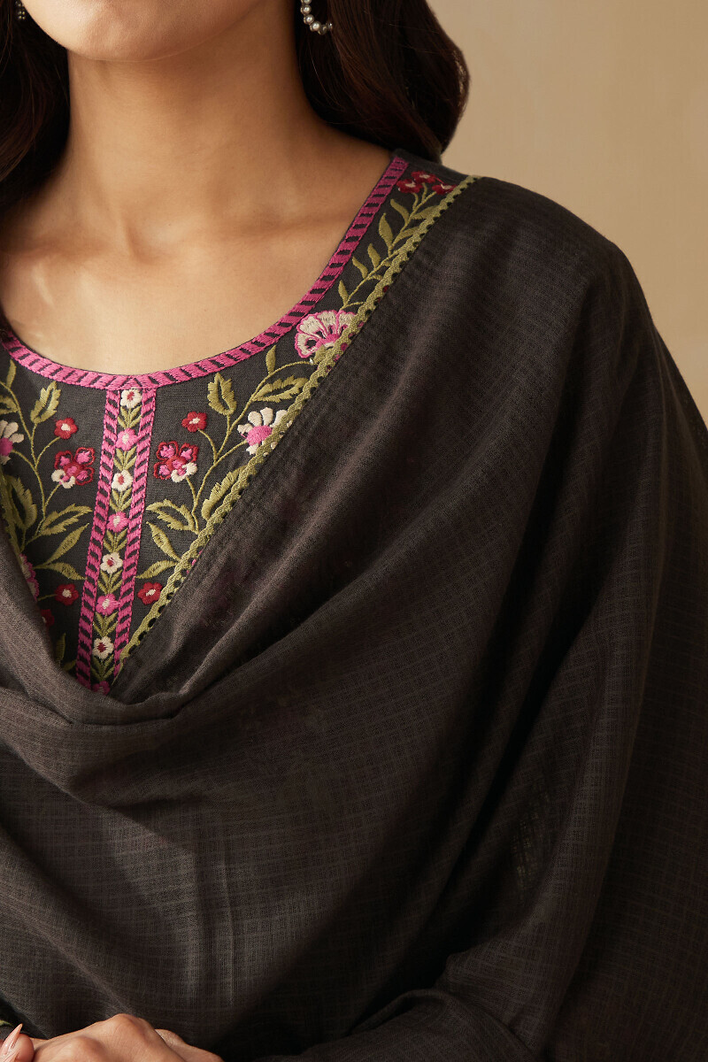 Brown Handcrafted Kota Dupatta