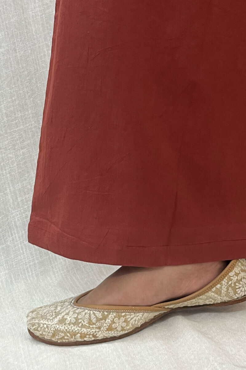 Maroon Handcrafted Cotton Flax Farsi