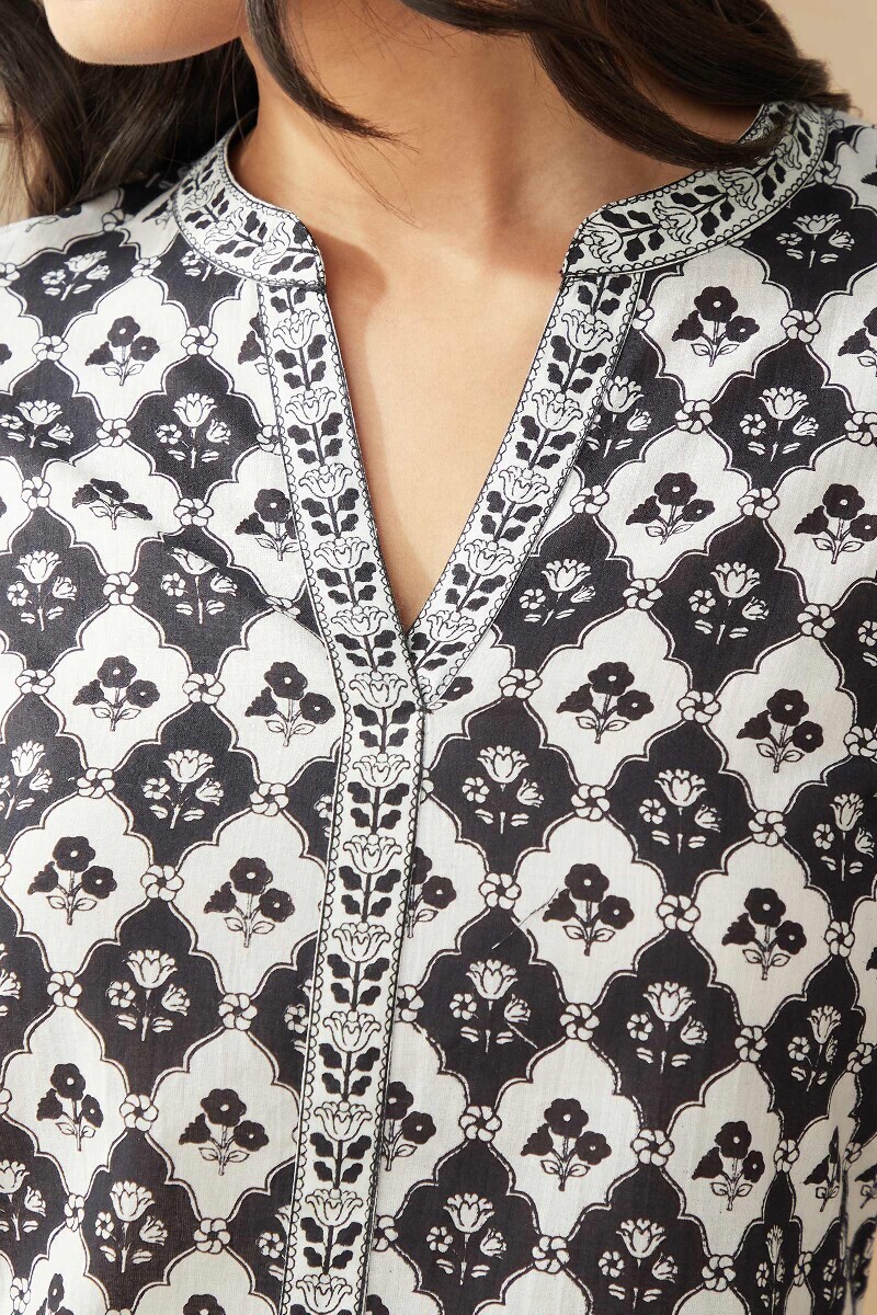 Blue Hand Printed Cotton Loungewear Set